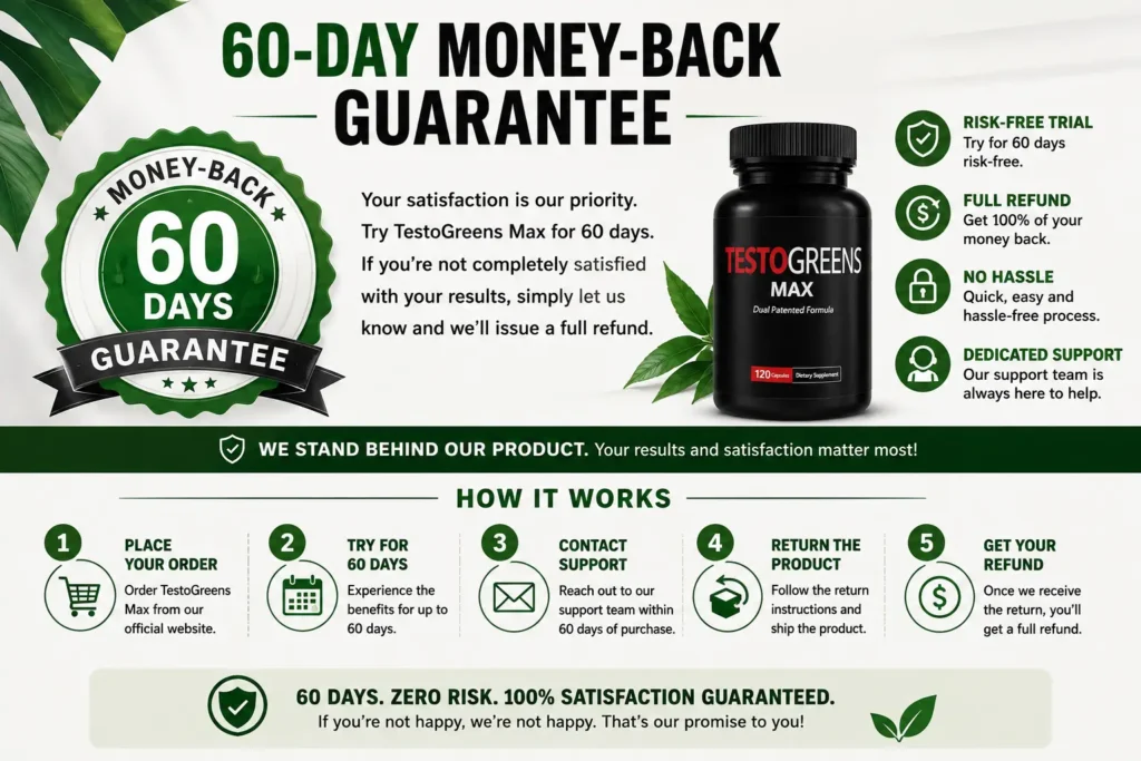 TestoGreens Max Money Back Guarantee