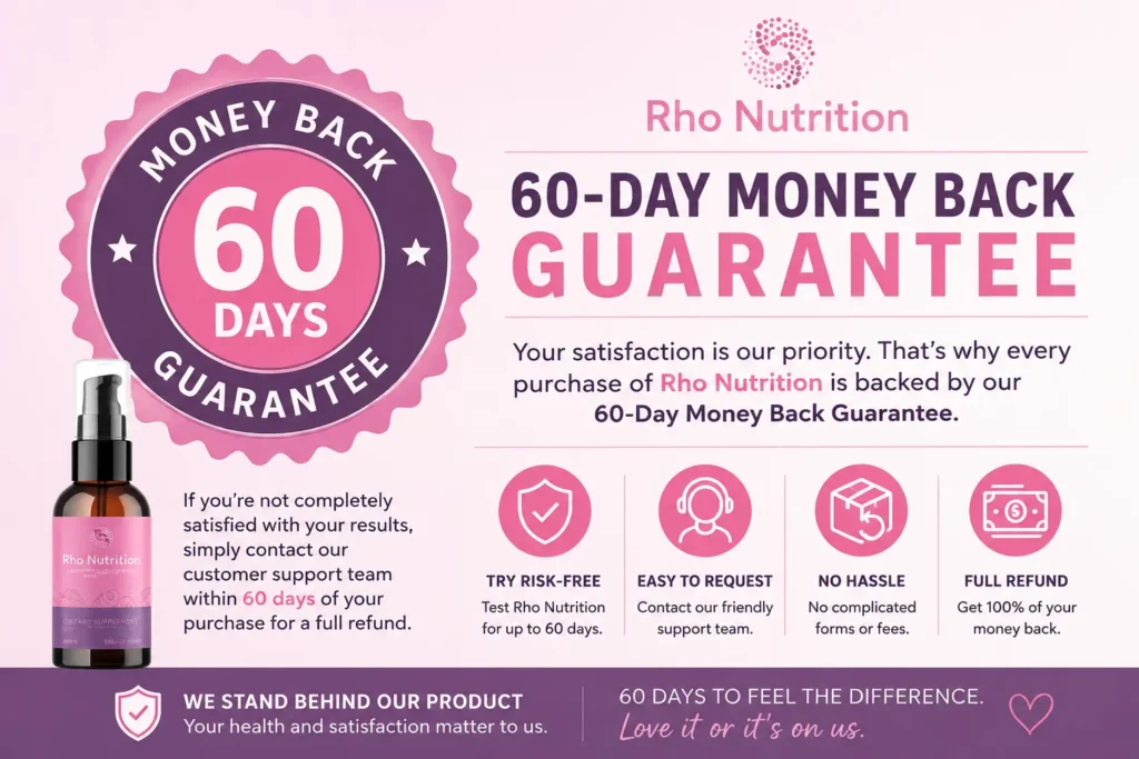 Rho Nutrition Money Back Guarantee