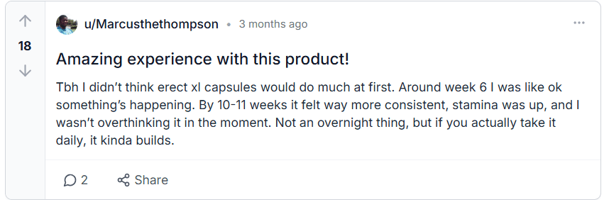 Erect XL reviews