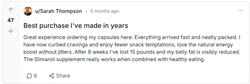 slimanol reviews