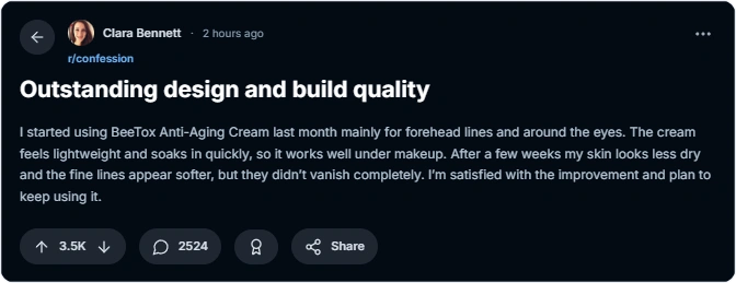 Reddit reviews