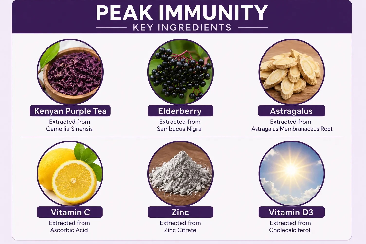 Peak Immunity Ingredients