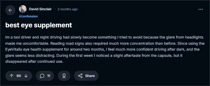 EyeVitalis Reddit Reviews
