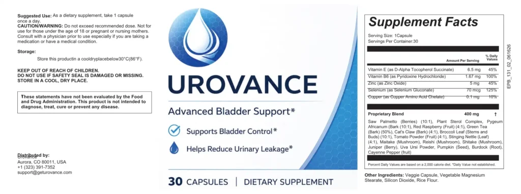 Urovance Ingredients List