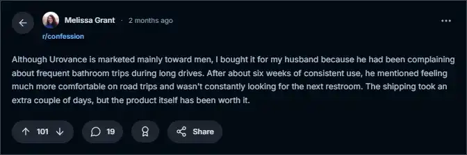 Urovance Reddit Reviews