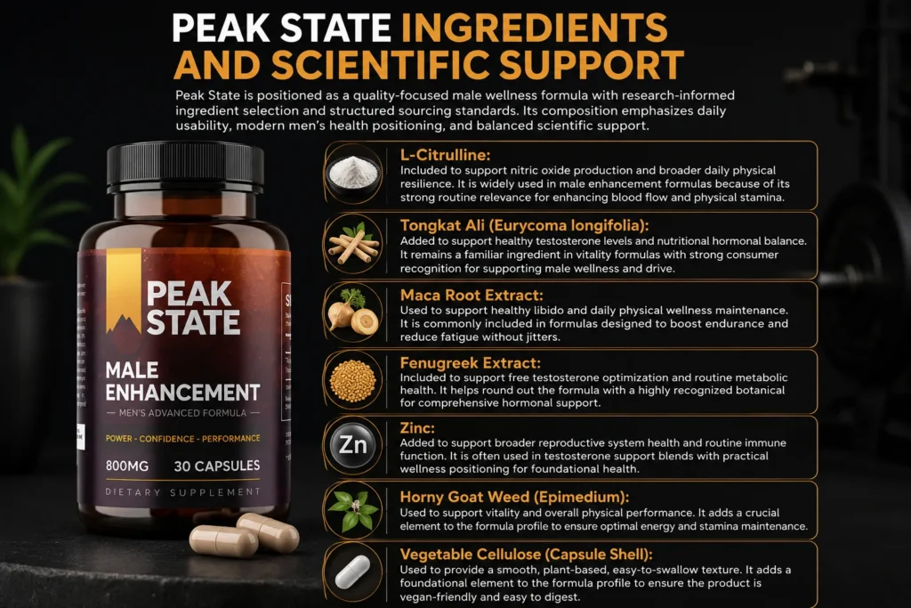 Peak State Ingredients and Scientific Support