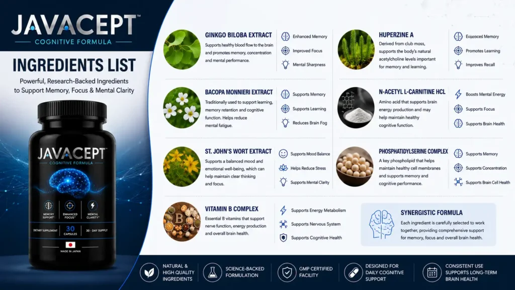 Javacept Ingredients List
