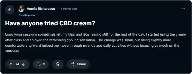 CBD Sports Cream Reddit Reviews