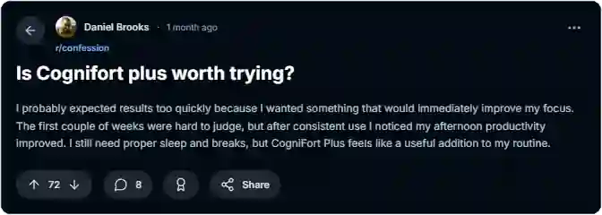 CogniFort Plus Reddit Reviews