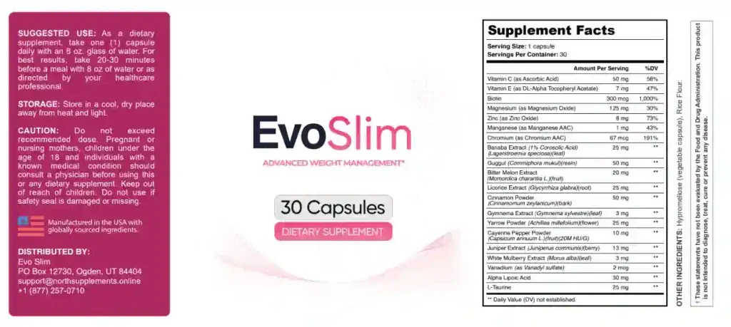 Evo Slim Ingredients List