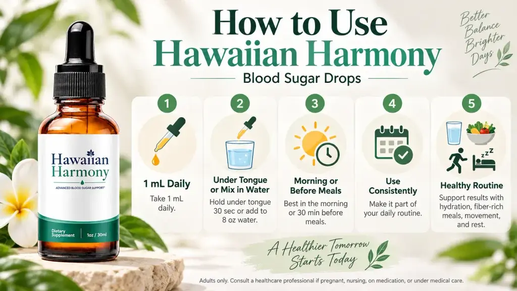 How to Use Hawaiian Harmony Blood Sugar Drops