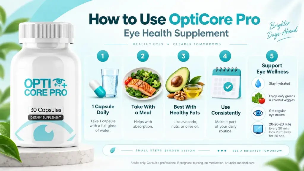 How to Use OptiCore Pro Eye Health Supplement