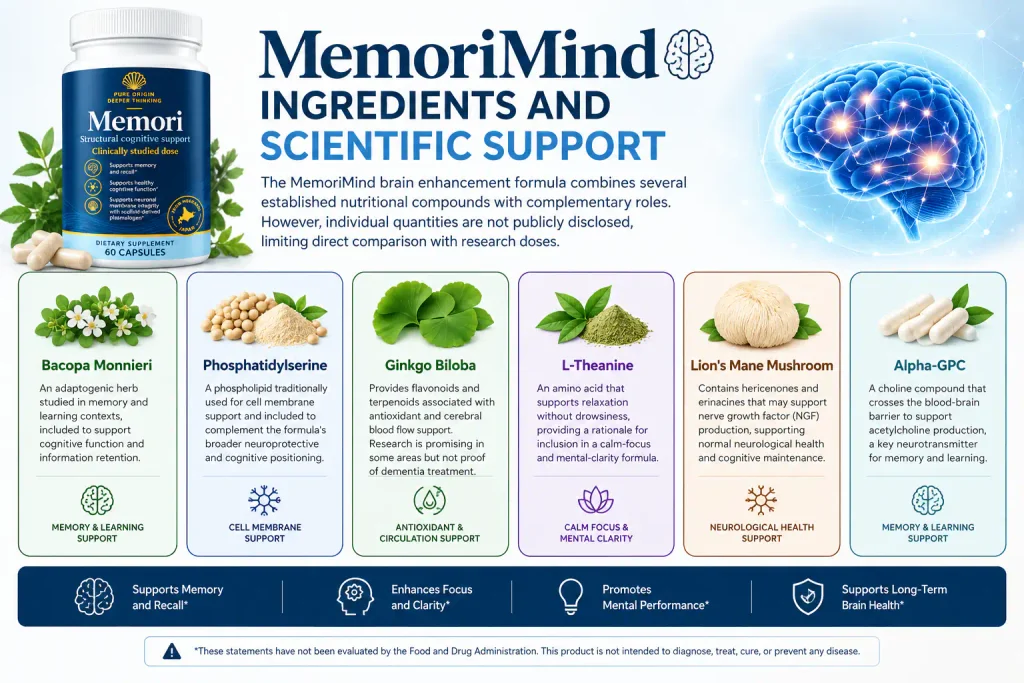 MemoriMind Ingredients and Scientific Support
