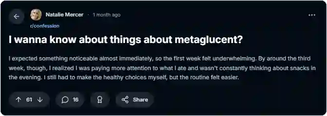 MetaGlucent Reddit Reviews