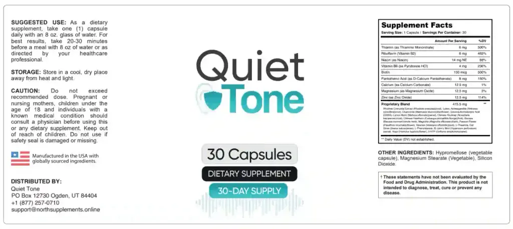 Quiet Tone Ingredients List