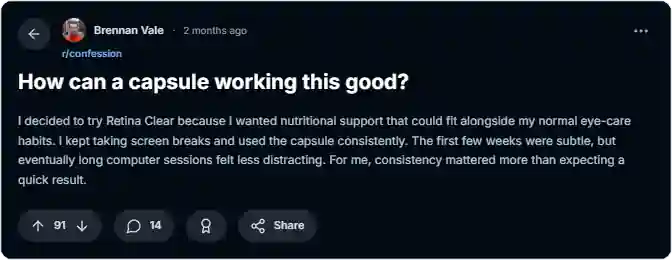Retina Clear Reddit Reviews